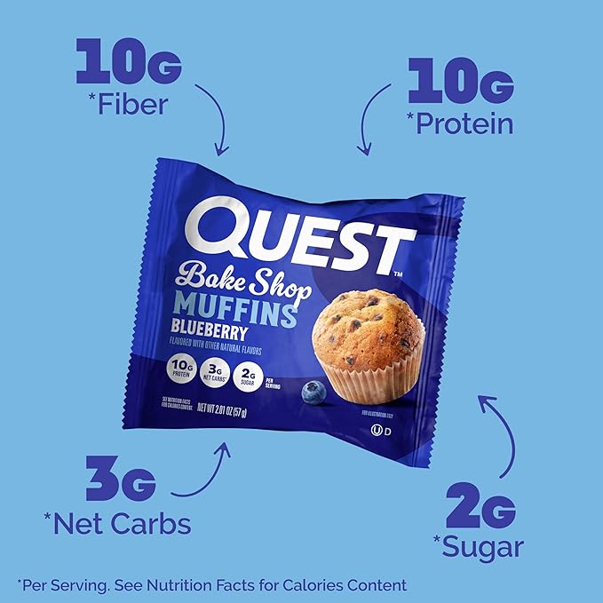 Quest Bake Shop Muffin - Blueberry (8 Muffins)