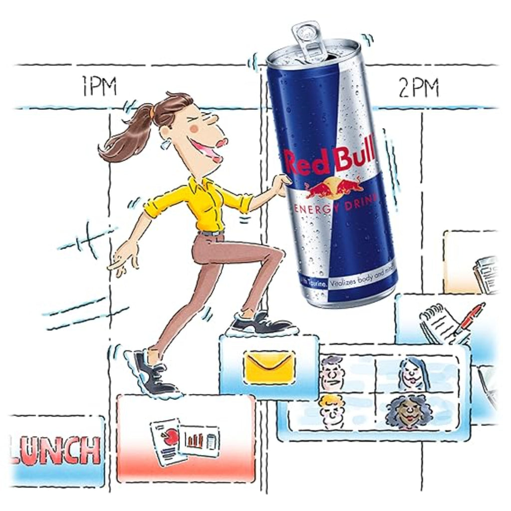 Red Bull Energy Drink with 80mg Caffeine plus Taurine & B Vitamins, 8.4 Fl Oz, 6 Packs of 4 Cans (Pack of 24)