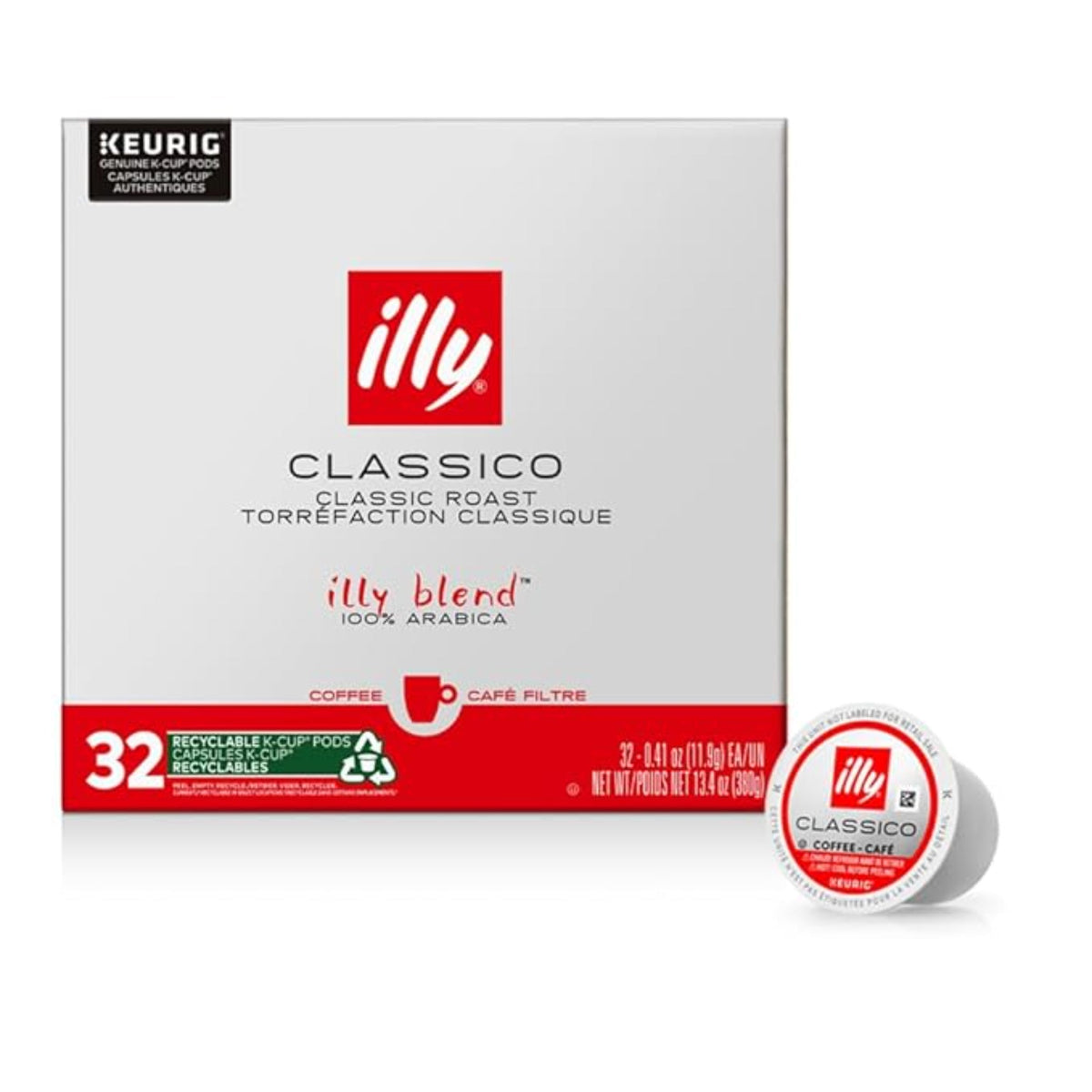 Illy Coffee K Cups - Pods For Keurig Machines – Classico Roast - Caramel, Orange Blossom & Jasmine - Mild, Flavorful & Balanced Flavor - No Preservatives – 32 Count