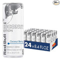 Red Bull Coconut Edition Energy Drink, Coconut Berry, with 80mg Caffeine plus Taurine & B Vitamins, 8.4 Fl Oz, Pack of 24 Cans