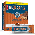 CLIF BUILDERS Protein Bars - Chocolate Peanut Butter Flavor - 20g Plant Based Protein - Gluten Free - Non-GMO - Low Glycemic - No Artificial Sweeteners - Value Pack, 2.4 oz. (12 Count)