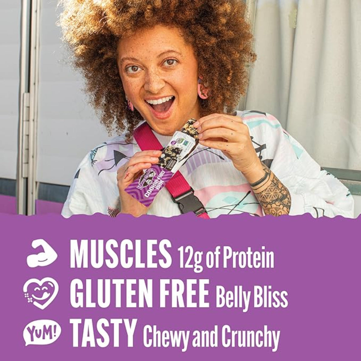Lenny & Larry's Cookie-fied Protein Bar – Cookies & Creme Vegan Protein Bars 9x45g – Healthy Snacks with 12g Plant Protein & 5g Fiber – Gluten free Power Bar, Keto Friendly, Non-GMO & Vegan
