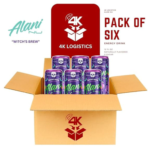 Alani Nuu Witches Brew Pack of 6, 12fl oz, 4k Logistics Bundle