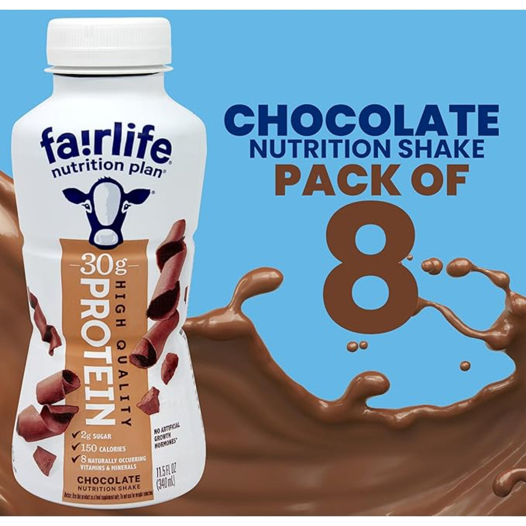 Niro Assortment | Fairlife Protein Shakes, Pack Of 8 - Chocolate Fairlife Shake 11.5 Oz Each - Premium Fairlife Protein Shake With Beverage Sleeve