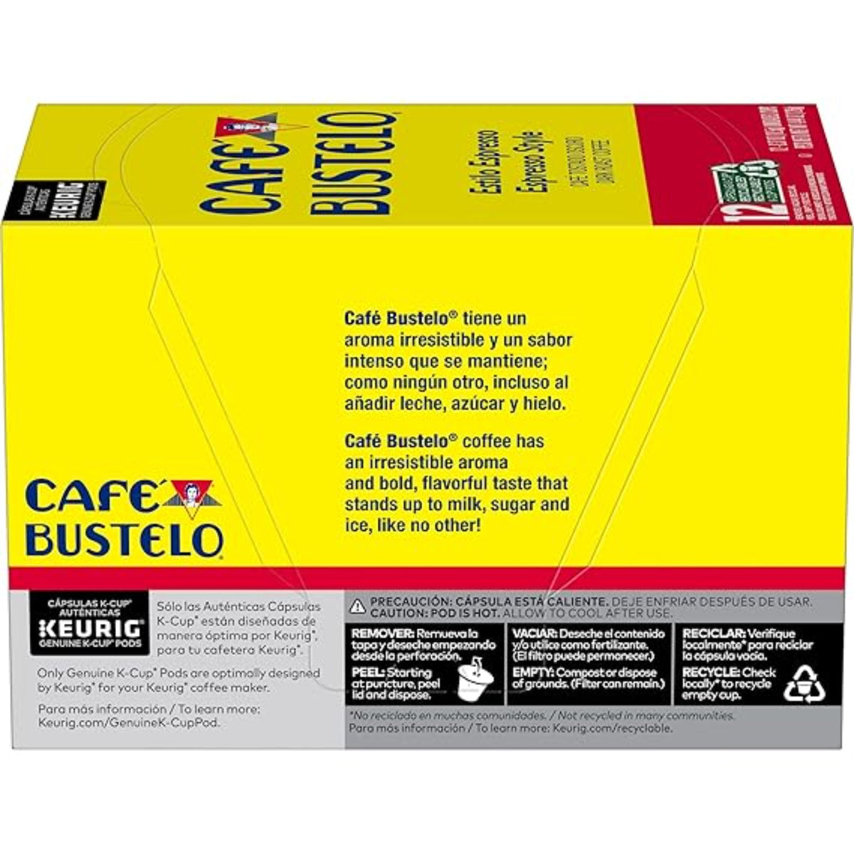Café Bustelo Espresso Style Dark Roast Coffee, 72 Count Keurig K-Cup Pods