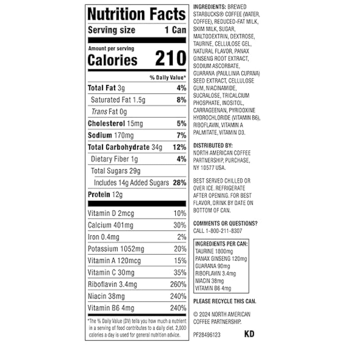Starbucks Doubleshot Energy Drink Coffee Beverage, Vanilla, Iced Coffee, 15 fl oz Cans (Packaging May Vary) (Pack of 12)