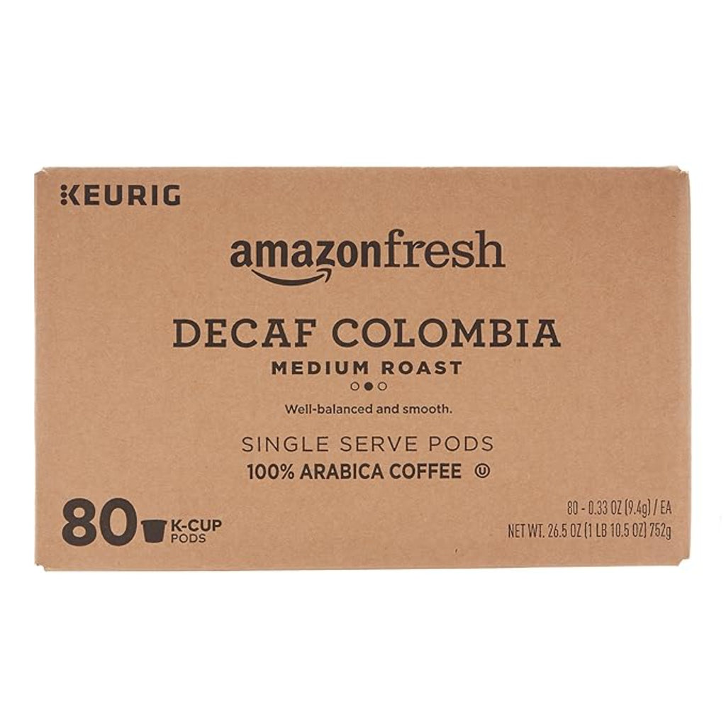 AmazonFresh 80 Ct. K-Cups, Decaf Colombia Medium Roast, Keurig K-Cup Brewer Compatible