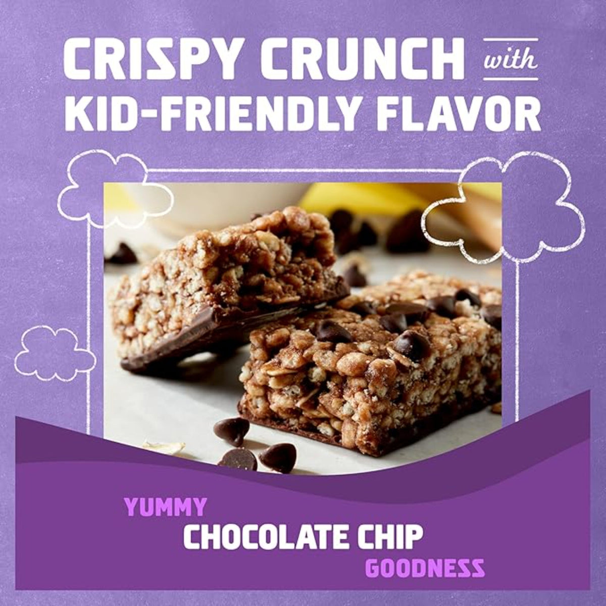 Zbar Protein - Chocolate Chip - Crispy Snack Bars - Made with Organic Oats - Non-GMO - 5g Protein - Gluten Free Protein Bars (15 Pack)