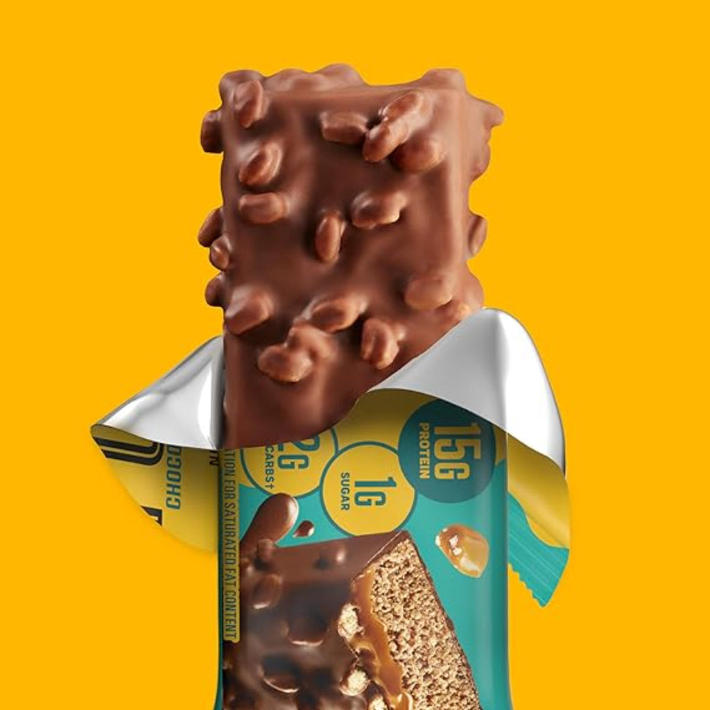 FULFIL Protein Snack Bars, Chocolate Salted Caramel Flavored, Gluten Free with 15g Protein, Pantry Staples, 12 Count